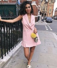 Zara Waist Cost Blazer Shirt Dress Size S Small Medium 36 38 As Seen On Asos