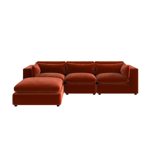 Large burnt orange - orange, velvet
