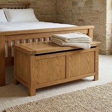 Rustic Oak Blanket Box Bedroom