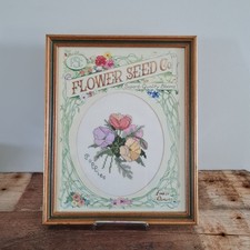Vintage Framed Floral Cross