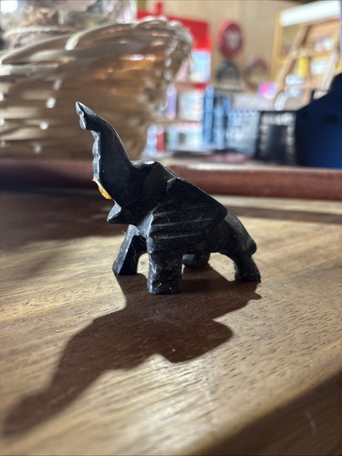 Vintage small marble elephant - vintage,