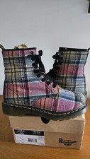 Rare Dr Martens 1460W Castel Patent Lamper Cotton Purple Violet Boots Size UK 6