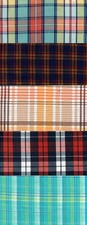 100% Cotton Fabric 5 pieces each 12" square Madras & Tartan Check Collection