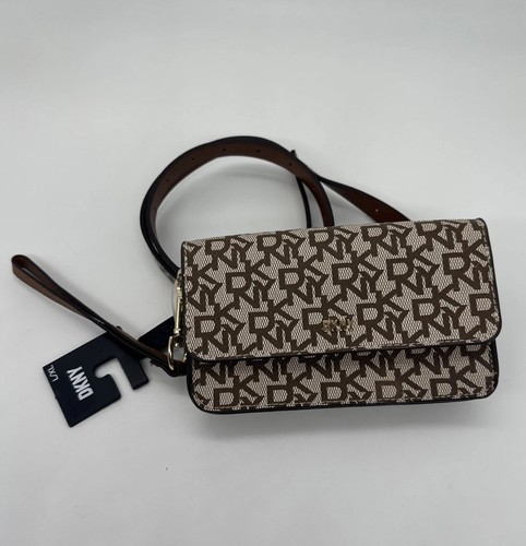 Dkny brown monogram belt bag - dkny,