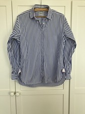 Thomas Pink Women's Blue And White Striped Shirt, Size 10