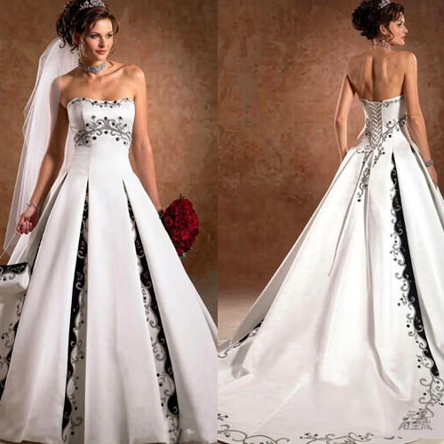 Strapless black and - and, white