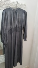 TK Maxx Womens Ana Jacobs Charcoal Shiny Long Dress Size 38/12