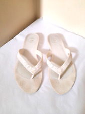 Ugg White Daisy Flip Flops Toe-bar Flats UK 6