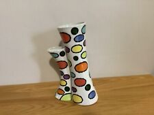 Lorna Bailey Dotty Double Vase, Old Ellgreave Pottery