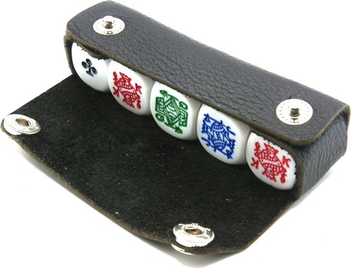 Brimtoy leather poker dice set - leather,