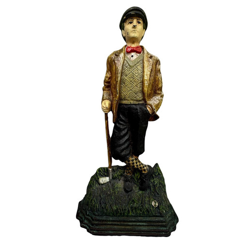 Cast iron golfer door stop - golfer,