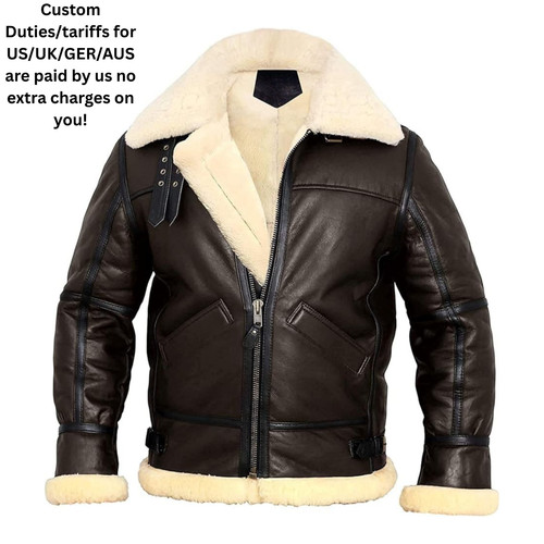 Bomber brown shearling - b3,