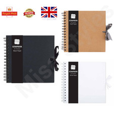 8" SQUARE KRAFT PAPER SCRAPBOOK PHOTO ALBUM BOOK SPIRAL BOUND RIBBON TIE 8 x 8