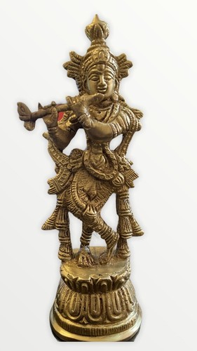 Krishna 7inch brass murti - krishna,