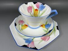 Royal Paragon Art Deco  Tea Cup Trio Tulip Pattern  - Excellent