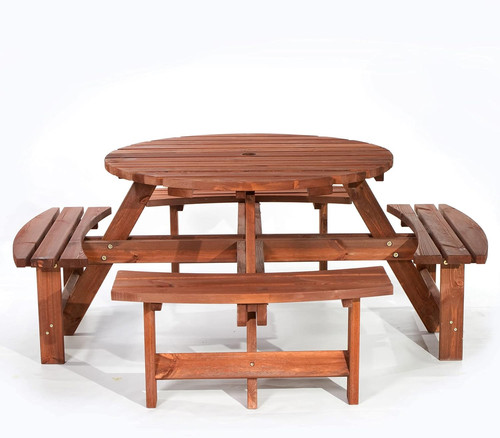 York seat round picnic table - 8,
