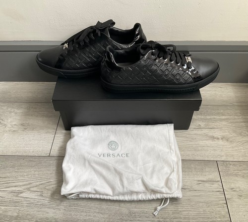 Black versace sneakers - versace,