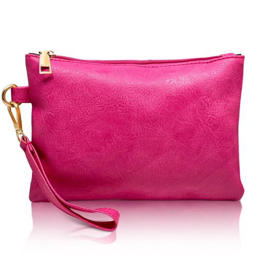 Hot pink small wristlet - wristlet, clutch