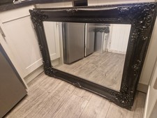 Black Bevelled Ornate Mirror