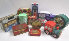 Vintage Tin Canister Collection Assorted Designs and Sizes Decorative