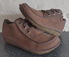 Clarks Funny Dream Brown Nubuck Leather Unstructured Artisan Shoes UK 4 D EUR 37