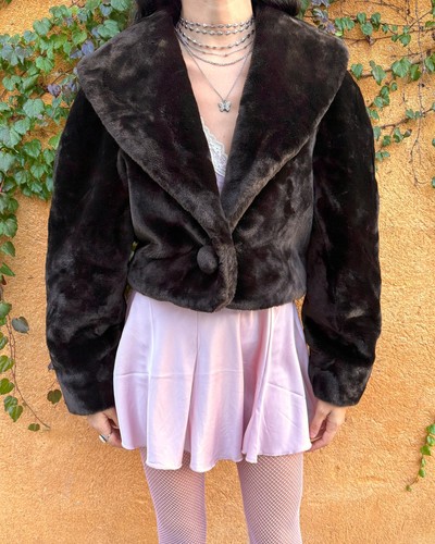 Vintage brown faux fur - faux,