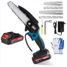 4/6in 3000W Mini Cordless Chainsaw Electric One-Hand Saw Wood Cutter 1 Battery