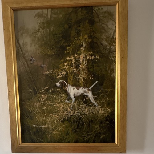 Framed hunting dog print - framed,