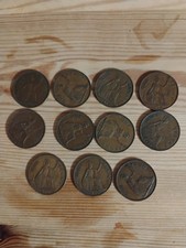 11x Vintage 1930's Pennies