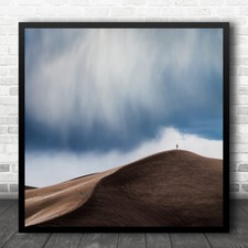Landscape Earth Soil Dirt Desert Man Sky Cloud Storm Chaser Square Art Print