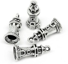 10 Pcs Tibetan Silver 3D