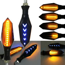 Motorcycle LED Turn Signals Lamp Amber Brake Lights Two Side Sequential Flowing
