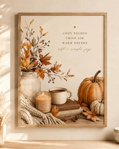 Autumn wall art print cozy - autumn, print,