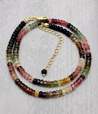 Rainbow tourmaline necklace - rainbow,