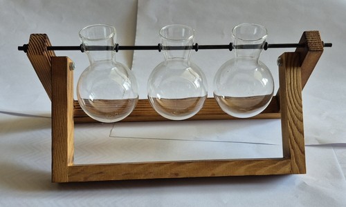 Bulb vase with wooden - vase,