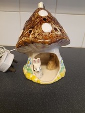 BHS Ceramic Toadstool Rabbit Nursery Nightlight Derek Fowler Style Vintage 