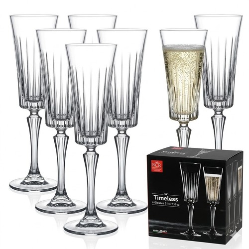 Crystal champagne flutes 210ml - crystal,
