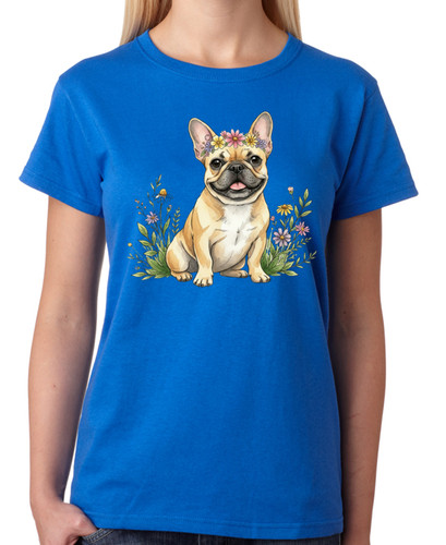 French bulldog floral - french, dog