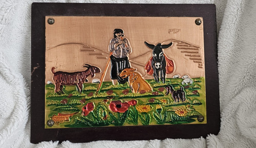 Copper wall plaque - copper,