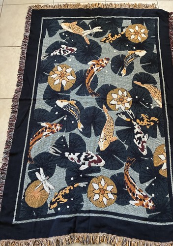 Vtg japanese koi - koi, woven