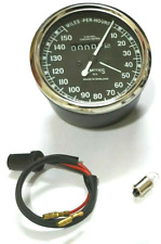 SMITHS TYPE BLACK REPRO' 150 mph SPEEDO NORTON, TRIUMPH.ENFIELD. STAIN'STEEL RIM