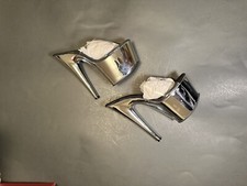 7" Clear Silver Platform Heels