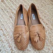 Dune London Tan Leather Woven Loafers – Size 39 (UK 6)