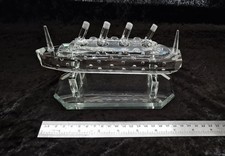 Glass Titanic ship display item with stand