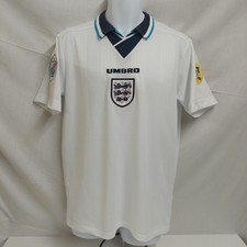 ENGLAND EURO 96 Home Football Shirt LARGE RARE Badges On Sleeves UMBRO