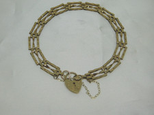 9ct gold bar gate bracelet - 3,