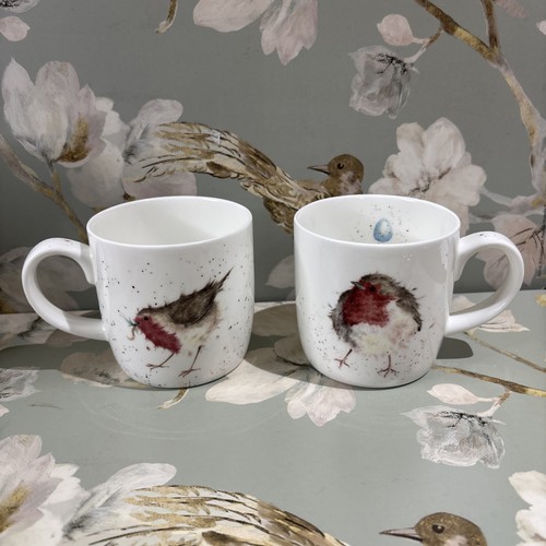 Royal worcester robin mugs - royal,