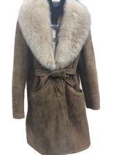 Tannimpex Sheepskin Coat Women's Fur Coat with Belt Chest 42" Length 35" Arm 25"