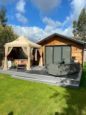 LUXURY PARTY GAZEBO 3.6 x 3.6 POPUP FOLDING GAZEBO C/W SIDE MOSQUITO CURTAINS