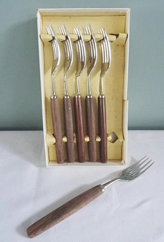Vintage 1960s dessert fork set - vintage,